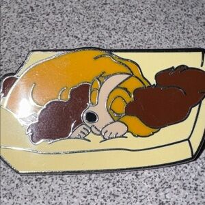 Disney Mystery pin Sweet Dreams Lady sleeping on a yellow pillow. 2022